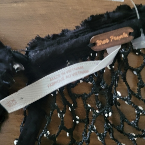 Free People Women's Sparks Fly Sheer Sequin Black Long Sleeves Top Size XS - Picture 7 of 14